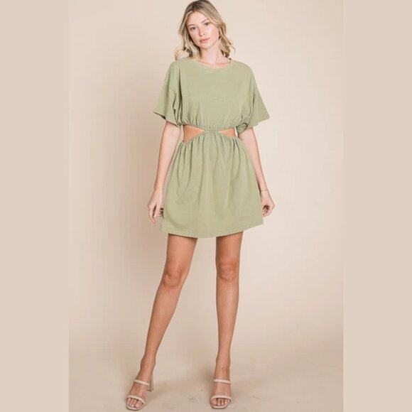 Mable Green Kamari Cut Out Mini Dress Size Small 2821 - Picture 2 of 11